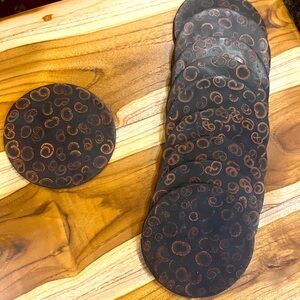 REAL inlaid Cinnamon Coasters - BRAND NEW - NATURAL BLACK